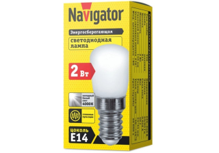 Лампа св/д Navigater для холодильника 2Вт Т26 Е14 4000К 110Лм матовая