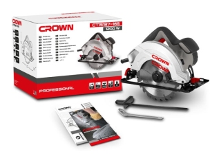 Пила  дисковая CROWN СТ15187-165  /1200Вт/165мм/пропил 54мм/