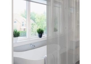 Штора д/ванн/комнаты 182х182см ПВХ Meiva, Metro прозрачный