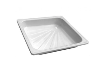 Поддон стальной 70х70х15 квадратный толщина стенок 0,9 мм, отверстие для слива 5 см LG700B