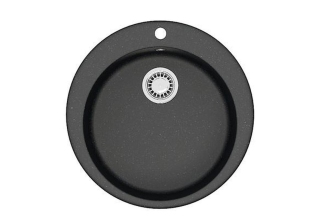 Мойка из искусственного камня AZARIO Vital (507x507x200) Черная (сифон + герметик) CS00078345