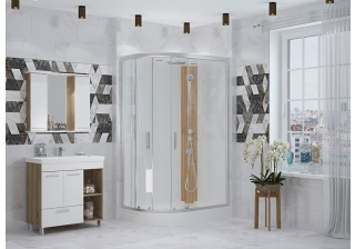 Душевая кабина 1812 80х120х215 Левая н/п белая зад. стенка прозр. стекла