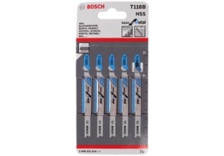 Пилки д/лобзика Bosch 1уп/5шт. Т118В, HSS (металл) 2608631014