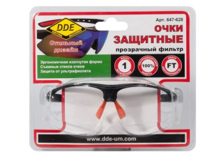 Очки защитные DDE прозрачные 647-628