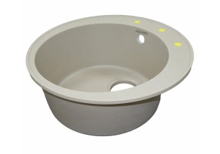 Мойка кухонная кварцевая AZARIO Sivas (480х480х197) Песочная (сифон) CS00097655