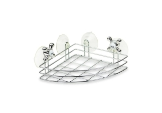 Полка-корзина для ванной угловая на присосках 17.6*17.6*9.8см Рыжий кот SPOT-BH-06 213861