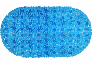 Коврик в ванную противоскользящий Линза 67*38 синий