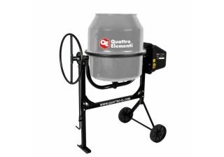 Бетоносмеситель QUATTRO ELEMENTI Terra 160 (700Вт,160л,27об/мин,замес 70л. чугун.венец) 917-971