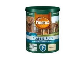 Быстросохнущая пропитка-антисептик 3 в 1 Pinotex Classic Plus для древесины ель натуральная 0,9л !!!