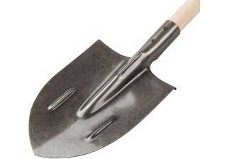 Лопата совковая (тип 2) с черенком и с ручкой, рельсовая сталь