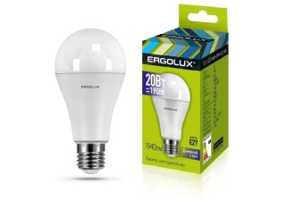 Лампа светодиодная «Ergolux» LED А65  20W, 190Вт (Е27) 6500К (10/10/100шт)/13184/882092