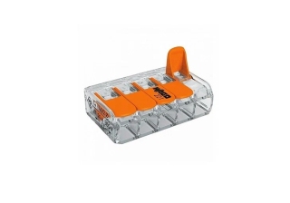 Клемма на 5 пров. 221-415 (0,5-4мм) рычажковая мини без пасты (25шт/упак) WAGO