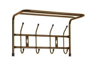Вешалка настенная с полкой 4 крючка ВП4 Медный антик