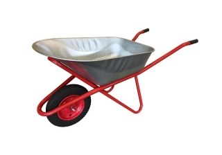 Тачка строительная одноколесная 110л. пневмо колесо 3.25/8 (оранж. подрамник)