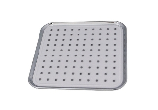 Лейка квадратная GFmark Тропический душ большая белая с хромом  (6043)