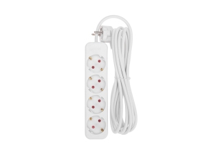 Удлинитель Rexant STANDARD 4гн с З/К 3м белый 16А 3х1,0мм 13-4026