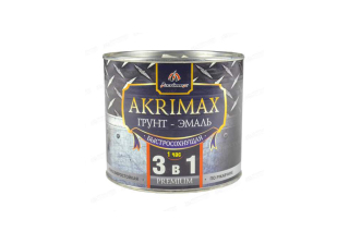 Грунт-эмаль по ржавчине AKRIMAX-PREMIUM быстросохнущая матовая темно-серая 1.7кг