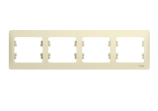 Рамка 4гн крем Glossa Schneider Electric GSL000204