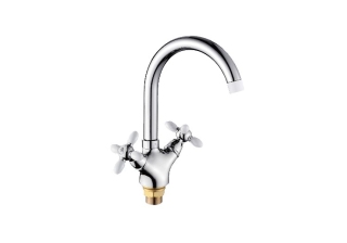 Cмеситель для кухни Lemen LD-91634W цвет ХРОМ-БЕЛЫЙ