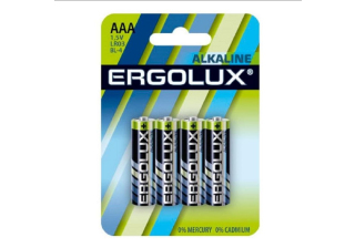 Батарейка «Ergolux» Alkaline LR03 BL-4   (4*ААА-блистер  240 комп.)/11744/871027