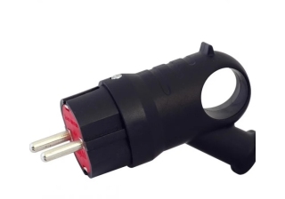 Вилка штепсельная с кольцом с/з, 16А (каучук) (1/40/400шт) /1102 NE-AD