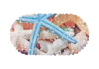 Коврик SPA противоскользящий в ванну 67х36 см. фотопринт овал , Океан  SUNSTEP /39-761/