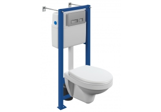 Комплект DELFI (наст. с сиденьем, т/п lift+инст. VECTOR с кн. MOVI, хром мат) белый