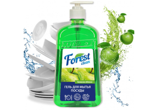 Гель для мытья посуды Forest Clean Зеленое яблоко 1л. 870