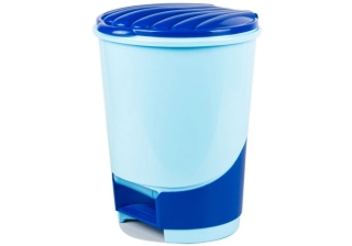 Ведро для мусора пласт. 10л. с педалью голубое Альтернатива М1380 53022