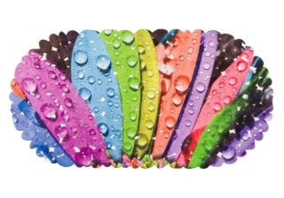 Коврик SPA противоскользящий в ванну 67х36 см. фотопринт овал , Радуга  SUNSTEP /39-762/