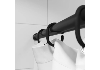 КОЛЬЦА ДЛЯ ШТОР В ВАННУЮ НАБОР 12 ШТ. (ЧЕРНЫЕ) (1/100) 