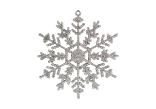Украшение декор. новогоднее Волшебная страна Снежинка, 9,7 x 9,7 см, серебро 007696/223775