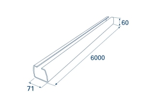Балка прокатная 71х60х3.5 L=6000 /DHS71/М/