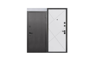 Дверь металлическая Ф2 Гарда 7см  Серебро, белый матовый 86L