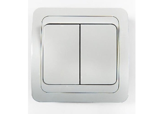 Выключатель IN HOME Classico 2кл c/у белый IP20 /2023-W/