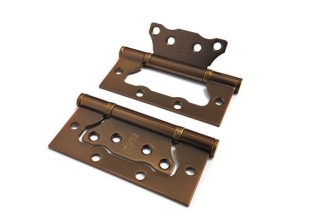 Петля накладная RENZ 100*75*2,5, 2 подшип, кофе (без врезки)  арт: IN100-2BB FH CF безВР 23-00000233