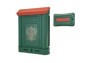 Ящик почтовый ПРЕМИУМ с пл. защелкой и накладкой (зеленый, с орлом) 19738
