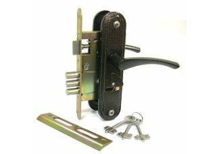 Замок врезной с ручк. 3В9-4.2 (бронза) 