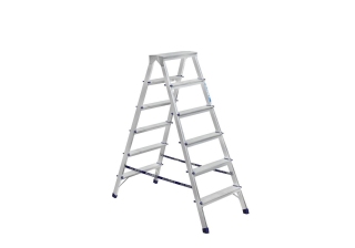 Стремянка алюминивая матовая(двухстароняя) 6-ти ступ.7206 (129 см)