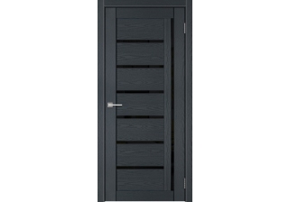 Дверь У-6 Санремо грей ДО 2000*600 ст. стекло черное