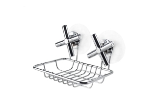 Мыльница на присосках 12.5*10*8.5см хром Рыжий кот CROSS-SH-02 213855