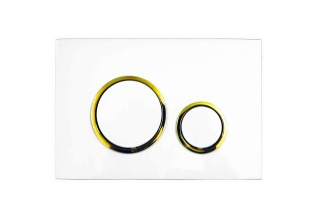 Панель смыва AZARIO белая+золото (круглая) AZ-8200-0046