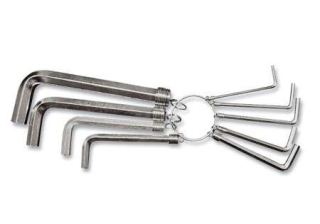 Набор ключей имбусовых, 1,5-10мм. 10шт. никелированные на кольце /112685/