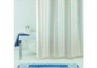 Штора д/ванн/комнаты 180х200см 100% полиэстера с ТЕФЛОНОВОЙ пропиткой Rigone беж.