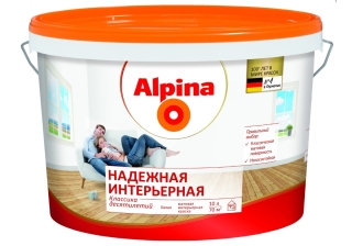 Краска ВД Альпина Надежная интерьерная 16.4кг 10л.