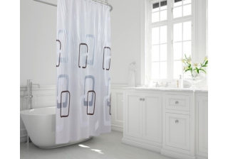 Штора в ванную комнату 180х200 Quadry nero 3509