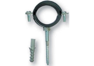 Хомут металлический (с резинкой и дюбелем 2