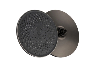 Лейка круглая GFmark Тропический душ цвет графит с черной вставкой (6442)