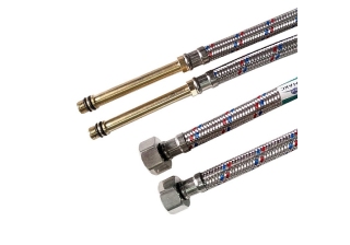 Подводка гибкая для смесителя с длинными штуцерами L=0,6м. (пара) /64219/