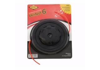 Головка тримм. полуавтомат DDE Wind 6 безраз смена корда(лев, 10мм, шаг 1.25 + перех. 1.0мм) 640-148